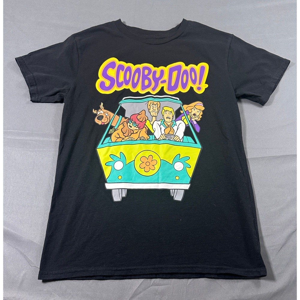 Scooby-Doo Mystery Machine Gang Graphic T-Shirt Black Mens Medium‎ Hanna-Barbera